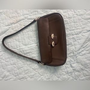 Brown Shoulder Bag with Silver Buckle